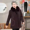 Ropa de Invierno para Abuelas, Mujeres de Mediana Edad y Mayores, Abrigo de Piel de Visón para Otoño e Invierno, Chaqueta Acolchada de Algodón de Longitud Media para Madres, Abrigo Grueso con Forro de Felpa para Señoras Mayores