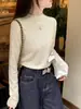 Suéter de Punto de Cachemir Nuevo para Mujer, Ropa Interior de Cuello Alto para Otoño e Invierno, Diseño de Top