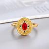 Anillo de pájaro de palacio pequeño de estilo nuevo para mujer abierto Seiko con incrustaciones Calcedonia roja de alta gama elegante retro estilo chino pequeño libro rojo mismo estilo