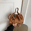 Bolso de cordón nuevo estilo vintage de cuero suave coreano para mujer, bolso de hombro para axila de nicho de alta gama para el trabajo
