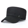 Gorro plano de invierno transfronterizo grueso y cálido con protección para las orejas, gorra de béisbol para hombre para clima frío al aire libre, gorro de lana y algodón, adecuado para personas de mediana edad y mayores