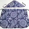 Delantal Infantil Puro Hecho a Mano Algodón Estampado Azul Medio Delantal Ropa para Recolección de Té Tour de Estudio Estilo Étnico Paño para la Cabeza