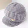 Chapéus de Tricô Quentes para Idosos Outono e Inverno Chapéus para Mãe Chapéus de Lã Grossa com Forro de Fleece para Meia-Idade e Idosos Chapéus de Bacia para Senhoras Idosas