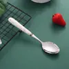 Mango Cerámico Nórdico Patrón de Mármol Acero Inoxidable Vajilla Occidental Cuchillo y Tenedor Cuchara Cuchillo y Tenedor para Bistec Fábrica Outlet de Vajilla
