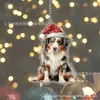 Colgante plano acrílico para perro de Navidad nuevo transfronterizo decoración de árbol de Navidad árbol decoración del hogar adornos planos
