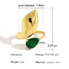 Anel Minimalista Versátil Irregular Estilo Europeu e Americano Cravejado com Zircônia Esmeralda Anel Vintage Feminino Joias Transfronteiriças Atacado