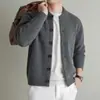 Cárdigan de punto con cuello alto y botones para hombre 2026 Otoño/Invierno Nuevo Casual Engrosado Cálido Abrigo Suéter Hombre