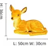 Lámpara de Turismo Cultural Familia de Tres Ciervos Lámpara de Paisaje con Forma de Animal Ciervo Luminoso de Fibra de Vidrio para Exteriores Lámpara de Animal Artificial