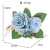 Nueva Flor de Pastel Delicada Naranja Artificial Decoración de Hogar Otoño Rosa de Simulación Adornos de Flores Falsas Venta Caliente Transfronteriza