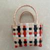 Bolsa Tote Colorida Tecida à Mão de Plástico para Mulheres, para o Dia a Dia, Tecida para Crianças, de Alta Qualidade, Atacado