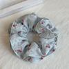 Moda de Primavera y Verano Azul Flor Aplastada Fresco Anillo para el Cabello de Intestino Grueso con Volantes y Plisados Flor para Moño Cuerda para el Cabello Diadema de Alta Gama