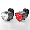 Luzes Dianteira e Traseira de Bicicleta, Alerta de Luz Vermelha, Lanterna Traseira para Ciclismo, Luz Forte, Luz para Ciclismo Noturno em Bicicleta de Montanha ao Ar Livre, Equipamento de Ciclismo