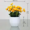 Decoración de Planta Verde Artificial Planta Pequeña en Maceta Flor de Plástico Flor Falsa Juego de Arreglo de Flores Artificiales Decoración de Bonsái Arreglo de Flores para el Hogar Planta en Maceta