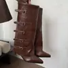 Botas de Tacón Fino, Botas de Moda con Hebilla de Cinturón, Nuevas Botas Vaqueras de Punta Aguda para Otoño e Invierno 2025, Botas de Caballero Sexy