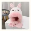Nuevo Sombrero de Peluche Cálido de Conejito Lindo Estudiante de Otoño e Invierno para Niños Sombrero de Una Pieza Engrosado con Terciopelo Extra Resistente al Viento Venta al por Mayor