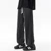 Calça de Moletom Esportiva Masculina Versátil Transfronteiriça Outono Retro Americano Lavada de Perna Larga Jovens Calça Casual com Caimento Tendência
