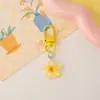 Chaveiro Pequeno de Flor Transparente Colorido Estilo Ins Feminino Pingente de Chave Fofo Decoração para Bolsa de Chaves, Bolsa de Fones de Ouvido