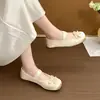 Sapatos de Salto Baixo Planos de Bico Raso Estilo Chanel para Mulheres, Nova Coleção Primavera 2026, Sapatos Mary Jane Franceses Estilo Coreano para Combinar com Saias
