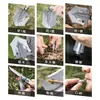 Pala plegable multifuncional de alta resistencia para exteriores para camping, hecha de acero al manganeso, adecuada para quitar nieve, aventuras, pesca, romper ventanas de coche y cavar