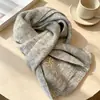 Bufanda de Cachemira Bordada de Color Sólido Estilo Japonés Nueva para Mujer, Calentador de Cuello Pequeño Tejido Cálido de Invierno, Versátil Estilo Coreano para Ciclismo