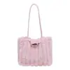 Bolsa Tote de Pelúcia Grande Capacidade Feminina 2026 Nova Elegante Versátil Para Aula Bolsa de Ombro Casual Bolsa de Pelo para o Trabalho