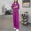Calça pantalona de cintura alta com design de ponta, conjunto de duas peças, popular neste ano, cor pitaya super bonita, conjunto esportivo da moda
