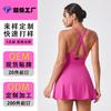 Nuevo Vestido Deportivo de Otoño Temprano, Aspecto Adelgazante, Anti-Luz, Secado Rápido, Falda de Bádminton, Hermosa Espalda, Traje de Yoga de Una Pieza para Fitness