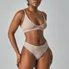 Calcinha e Sutiã Finos Sem Costura Transfronteiriços Femininos com Sutiã Triângulo Elástico Macio Sem Aro e Conjunto de Lingerie