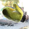 Guantes para lavar coches con diseño de pata de oso de felpa, de forro polar de coral engrosado y absorbente, guantes para limpiar coches que generan espuma y no dañan la superficie de la pintura