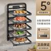 Estante de Almacenamiento de Alimentos de Cocina Multifuncional para Platos Estante de Almacenamiento de Platos Multicapa Colgante de Pared Plegable de Encimera Estante para Alimentos