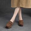 Jie Shu 2023 Invierno Nuevas botas de algodón con forro polar a juego, estilo retro, primera capa de piel de vaca, cómodas, de cuero suave, superficie suave, zapatos de mujer a juego