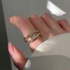 Anillo Abierto Elegante de Circonita para Mujer, Diseño de Nicho Ins, Anillo de Dedo Índice de Moda de Lujo de Alta Gama, Nuevo Modelo 2026