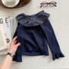 Ropa Infantil Otoño 2026 Estilo Coreano Camiseta de Manga Larga para Niñas Primavera y Otoño con Cuello Camisero Camisa Base Estilo Camisa 6080
