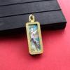Pingente Mini Thangka Quadrado Benmingfo Deus Amarelo da Riqueza Mãe Verde Zakiram Passado e Presente Pingente Xizang