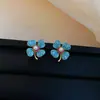 Elegância vintage! Brincos de franja em gota d'água com zircônia azul, brincos estilo corte francês, sensação de luxo leve e alta qualidade para mulheres