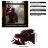 Pegatina de ventana de vidrio con atmósfera de terror de Halloween con patrones de zombis y cadáveres, pegatina electrostática sin adhesivo para escenas de fiesta