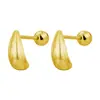 Pendientes de Moda Europeos y Americanos Transfronterizos Más Vendidos Pirámide Sencillos Versátiles Pendientes de Acero Inoxidable de Alta Calidad Pendientes Unisex