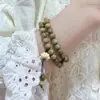 Pulsera Guofeng Casa de Loto Pulsera Perlas de Sándalo Verde Buda Pulsera Estilo Chino Nuevo Pulsera para Hombres y Mujeres Outlet de Fábrica