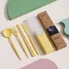 Set de Cubiertos Portátil Transfronterizo, Cuchillo, Tenedor, Cuchara, Palillos, Cubiertos Domésticos para Estudiantes, Caja de Almacenamiento para Cubiertos de Camping al Aire Libre