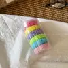 Novo Anel de Toalha Alargado e Espessado em Lata Elástico Alto Prendedor de Rabo de Cavalo Prendedor de Cabelo com Padrão Jacquard Anel de Cabelo Sem Costura