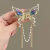 Pinza de Pelo de Mariposa con Alas de Colores para Mujeres Accesorios para el Cabello Parte Posterior de la Cabeza Peinado Recogido Pinza de Pelo Estilo Coreano Celebridad de Internet Pedrería Sensación de Alta Gama Para Cabello Grueso