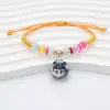 Pulsera Luminosa Infantil del Festival del Bote del Dragón Nezha Ao Bing Dibujo Animado Lindo Doble Cara Cuentas de Vidrio Colgante de Vidrio Ajustable