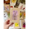 Flores reales flores prensadas tarjetas de felicitación de flores prensadas con tema de bosque, tarjetas de votos, tarjetas, regalos florales, marcapáginas, tarjetas de presentación, tarjetas de invitación y artículos decorativos