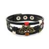 Nueva pulsera de cuero ancha tejida a mano con diseño de bicicleta retro de comercio exterior europeo y americano, pulsera con personalidad para hombres y mujeres