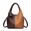 Bolso de mujer transfronterizo 2026 nueva moda versátil con bloques de color tipo cesta bolso de mano elegante bolso de hombro cruzado