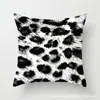 Funda de Almohada con Estampado de Animales Nuevo Estampado de Leopardo Transfronteriza Felpa Corta para Sofá del Hogar Cojín de Soporte Lumbar Funda al por Mayor Plegable
