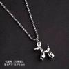 Nuevo collar de acero de titanio con diseño de perro globo de Zhu Yilong, estilo hip hop, moderno, para hombres y mujeres, simple, largo, con dibujos animados