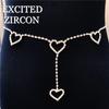 Cadena de cintura con forma de corazón de diamantes de imitación cadena corporal accesorios para novia modelo sexy cinturón de amor de diamantes de imitación joyería venta directa de fábrica