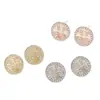 Pendientes de Nicho de Moda Estilo Europeo y Americano, Pendientes Redondos Multicolores de Cristal Dorado Únicos y Hermosos para Mujer, Transfronterizos