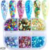 Nuevo brillo para uñas transfronterizo en brillo para uñas japonés y coreano, polvo de concha de aurora de hielo, brillo para uñas mágico para uñas